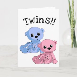 Twins Teddy Bears Personalisiert Grußkarte Karte