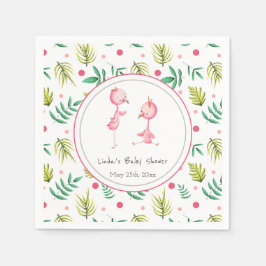Twins Tropical Flamingo Personalisiert Baby Dusche Serviette