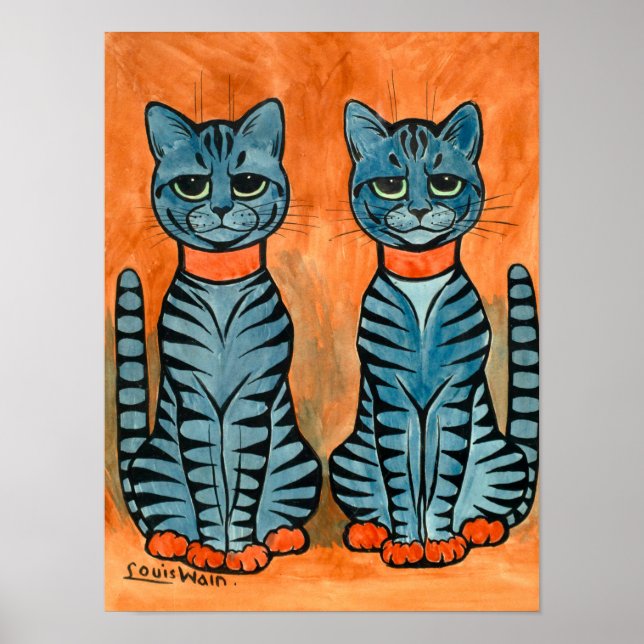 Twins von Louis Wain Poster (Vorne)