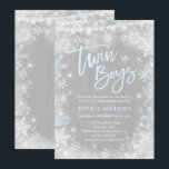 Twins Winter Baby Dusche Einladung Rustikale Dusch<br><div class="desc">Zehntausend Winter Baby Dusche Einladung. Alle Designs sind © PIXEL PERFECTION PARTY LTD</div>