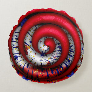 Twirl Fireworks Round Throw Kissen