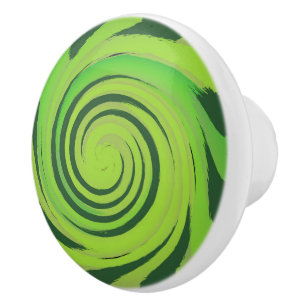 Twirl Me Green Pattern Keramikknauf