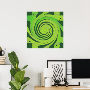 Twirl Me Green Pattern Poster