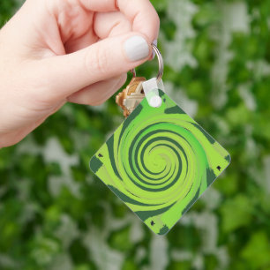 Twirl Me Green Pattern Schlüsselanhänger