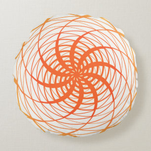 Twirl Orange Pattern Rundes Kissen