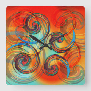 Twirl Quadratische Wanduhr