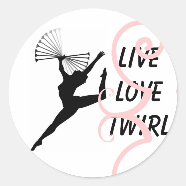 Twirl Runder Aufkleber (Vorderseite)