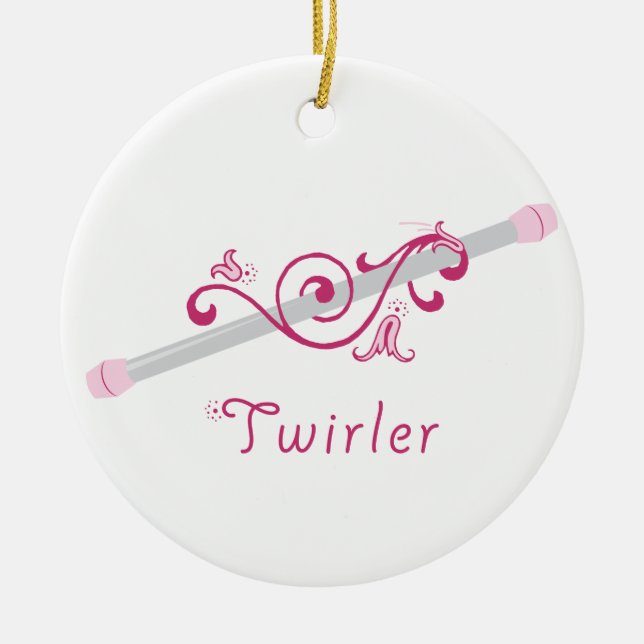 Twirler Baton Keramik Ornament (Vorne)