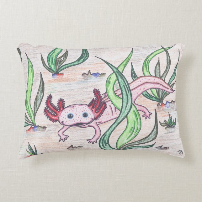 TWIS #blairsanimalcorner Axolotl Kissen (Vorderseite)