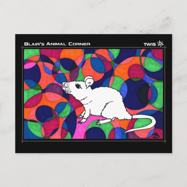 TWIS Postkarte: Blair's Animal Corner Rat Postkarte (Vorderseite)