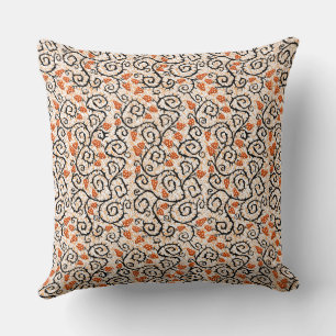 Twisted Beige Orange Vine Wiederholung Muster Art Kissen