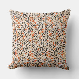 Twisted Beige Orange Vine Wiederholung Muster Art Kissen
