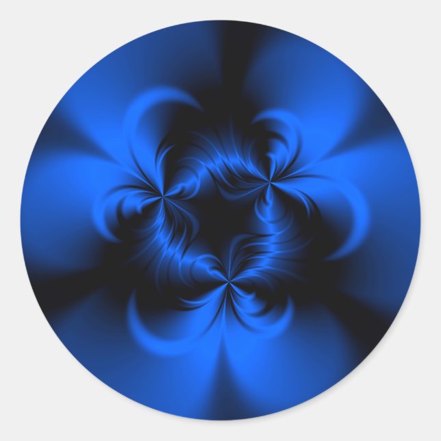 Twisted Blue Runder Aufkleber (Vorderseite)