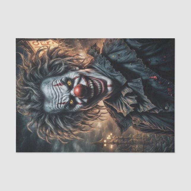 Twisted Carnival Clown | Dunkles Dekoupage Paper Seidenpapier (Vorderseite)