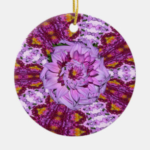 Twisted Dahlia Blume ROUND ORNANATION Keramikornament
