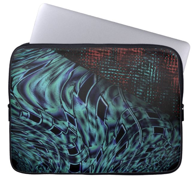 Twisted Effekt in trüben, blauen, dunklen und rote Laptopschutzhülle (Vorderseite)