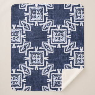 Twisted indigo kariert texturierter Hintergrund. Sherpadecke
