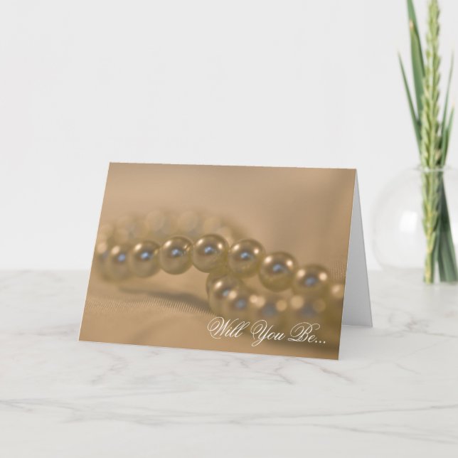 Twisted Pearls werden Sie meine Bridesmaid sein Einladung (Vorderseite)