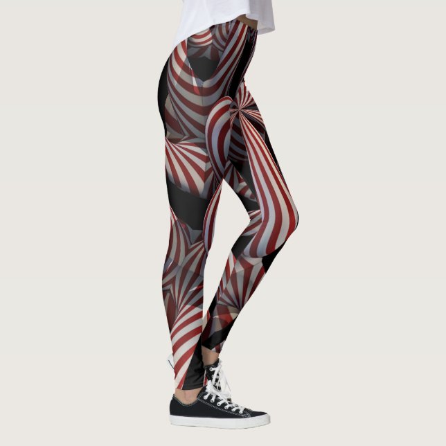 Twisted Peppermint Holiday Fraktal Leggings (Rechts)