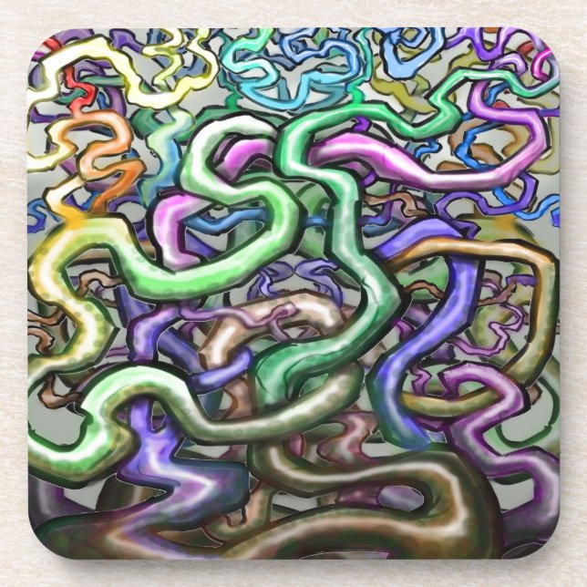 Twisted Rainbow Vines Getränkeuntersetzer (Vorderseite)