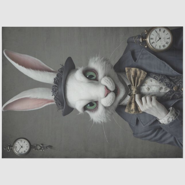 Twisted Wonderland - Creepy White Rabbit Decoupage Seidenpapier (Vorderseite)