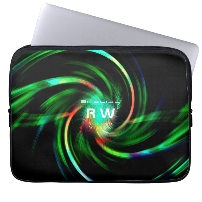 Twisting Effect Green Personalisiert Laptopschutzhülle (Vorderseite)