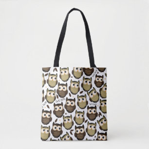 Twit twoo! süßes Eulenmuster. Tasche