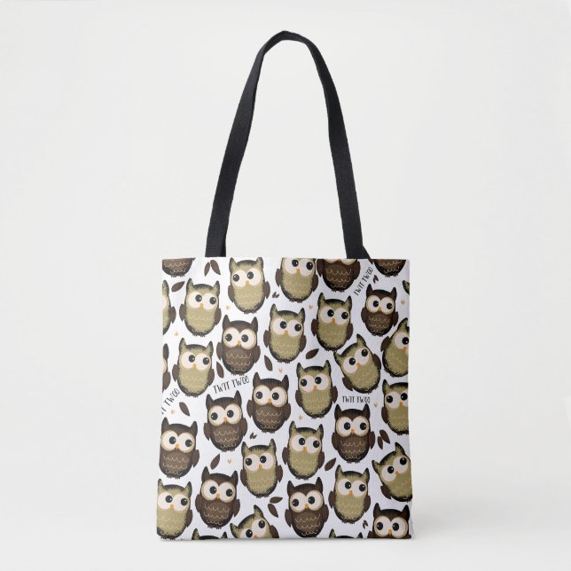 Twit twoo! süßes Eulenmuster. Tasche (Vorderseite)