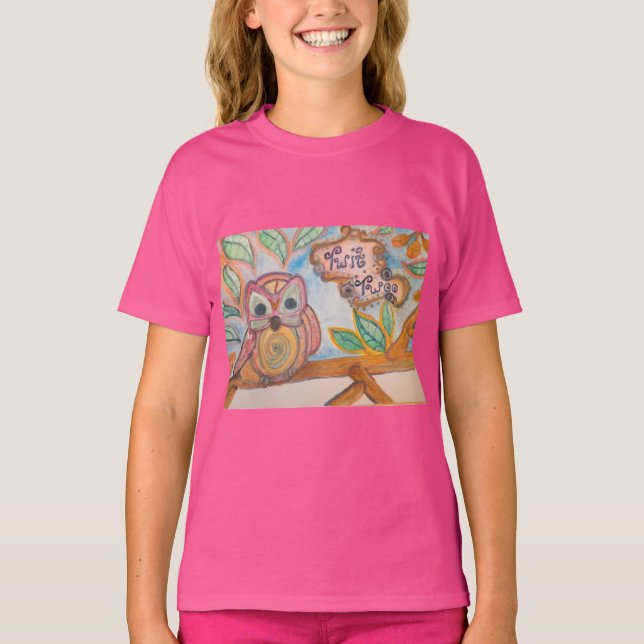 Twit Twoo, T-shirt Chouette Filles (Devant)