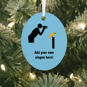 Twitcher / Birdwatcher - Slogan und Name hinzufüge Ornament Aus Metall