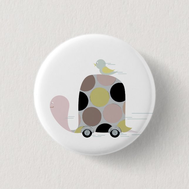 Twitter auf einer Schildkröte Button (Vorderseite)