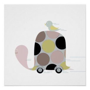 Twitter auf einer Schildkröte Poster