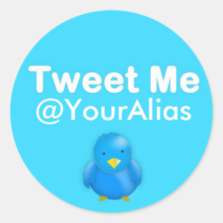Twitter-Aufkleber: Tweet mir @YourAlias Runder Aufkleber