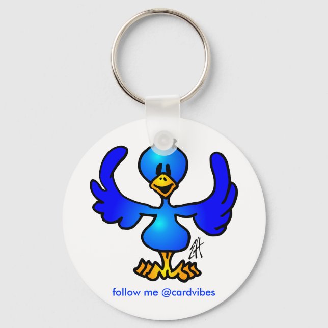 Twitter Blue Bird Schlüsselanhänger (Vorderseite)