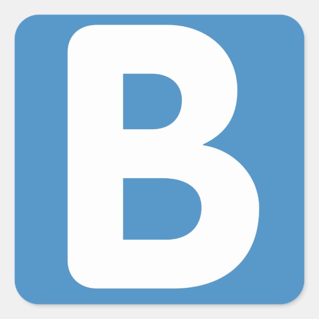 Twitter emoji - Letter B Quadratischer Aufkleber (Vorderseite)