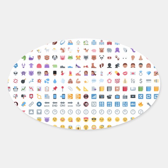 Twitter Emoji Ovaler Aufkleber (Vorderseite)