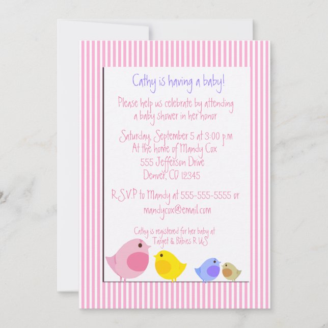 Twitter en ville - invitations Baby showers (Devant)