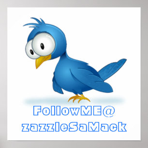 Twitter Folge mir @Dein Benutzername Poster