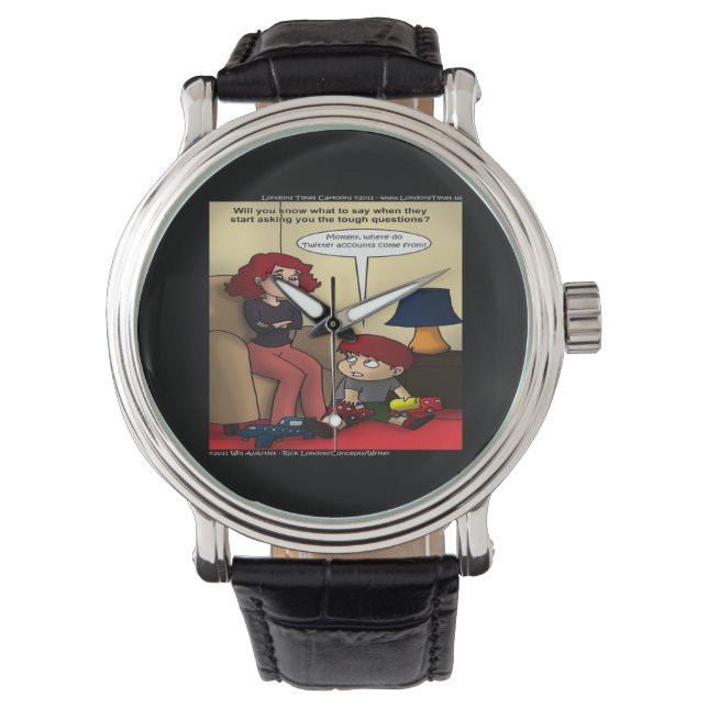 Twitter Mamas Funny Unisex Watch Armbanduhr (Vorderseite)