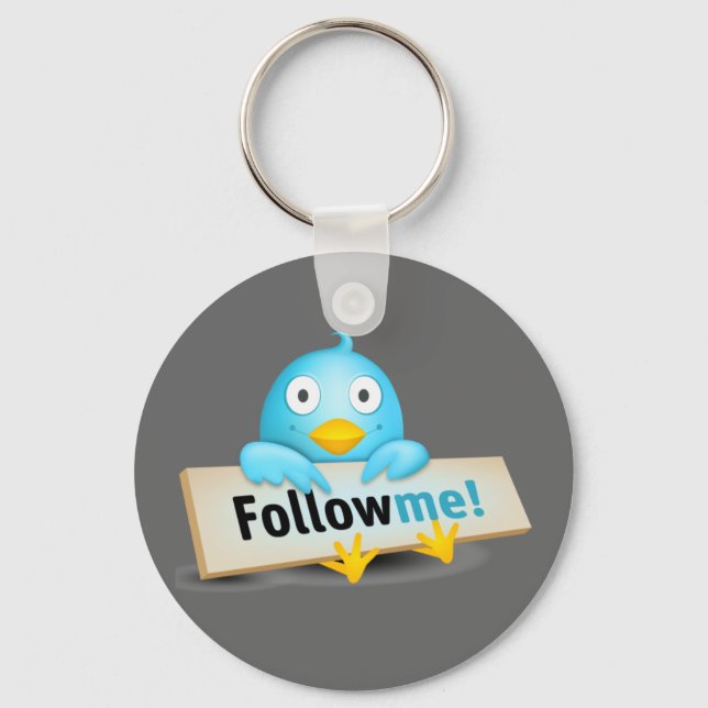 Twitter Mania - Baby Bird folgen Schlüsselanhänger (Vorderseite)