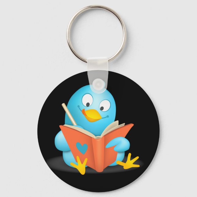 Twitter Mania - Twitter Bird Reading Schlüsselanhänger (Vorderseite)