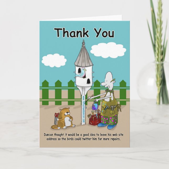 twitter moi drôle Carte de remerciements (Devant)