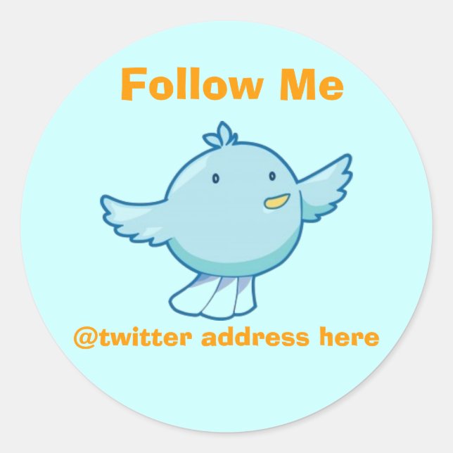 Twitter-Sticker anpassen Runder Aufkleber (Vorderseite)