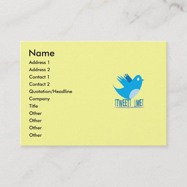 Twitter-Visitenkarte Visitenkarte (Vorderseite)