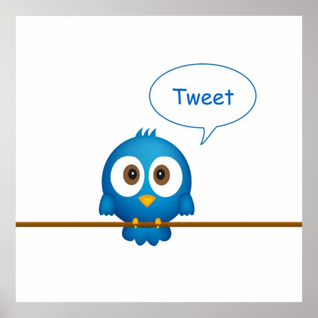 Twitter-Vogelplakat Poster (Vorne)