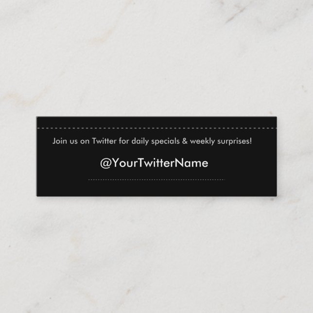 TwitterSpecials 1 FERTIGEN ES besonders an! Mini Visitenkarte (Vorderseite)