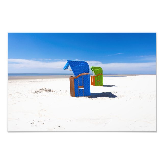 Two beach chairs at the North Sea Fotodruck (Vorne)