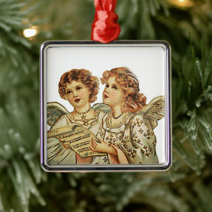 Two Beautful Angels Ornament Aus Metall