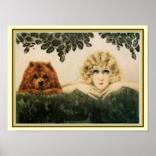 "Two Beauties" von Louis Icart 12 x 16 Poster