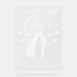 Two Become One Custom Wedding Acrylschild